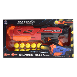تفنگ اسباب بازی دوکاره آب پاش و شلیک توپ BATTLE Thunder Blast 2 In 1_اسباب بازی